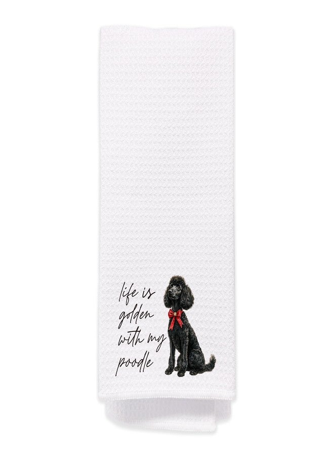 BitKan Black Goldendoodle Hand Towels for Bathroom - Golden Doodle Poodle Kitchen Dish Tea Towels, Goldendoodle Dog Mom Gifts for Dog Lovers/Women, Golden Doodle Gifts for Mothers Day/Christmas - Image 1